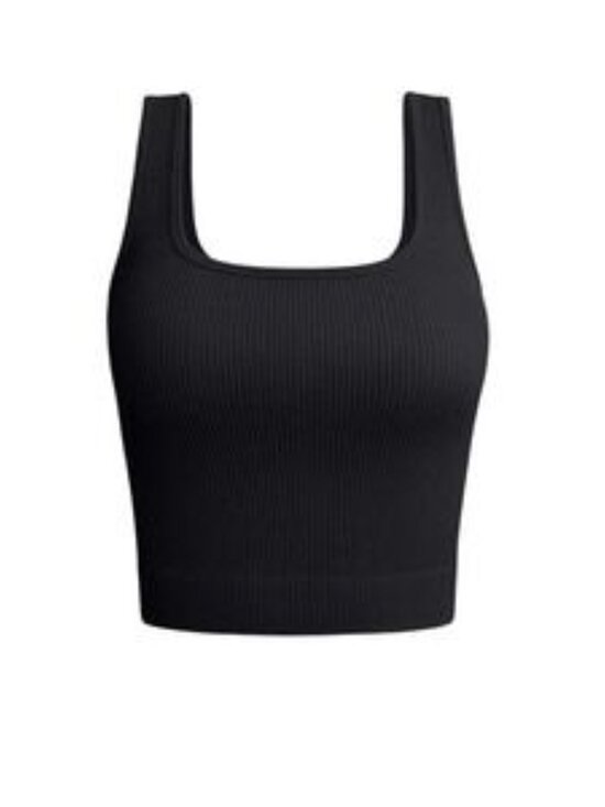 OQQ Tops - OQQ 2 Ribbed Cropped Tank Tops Off-white & Black Medium N w/out tags